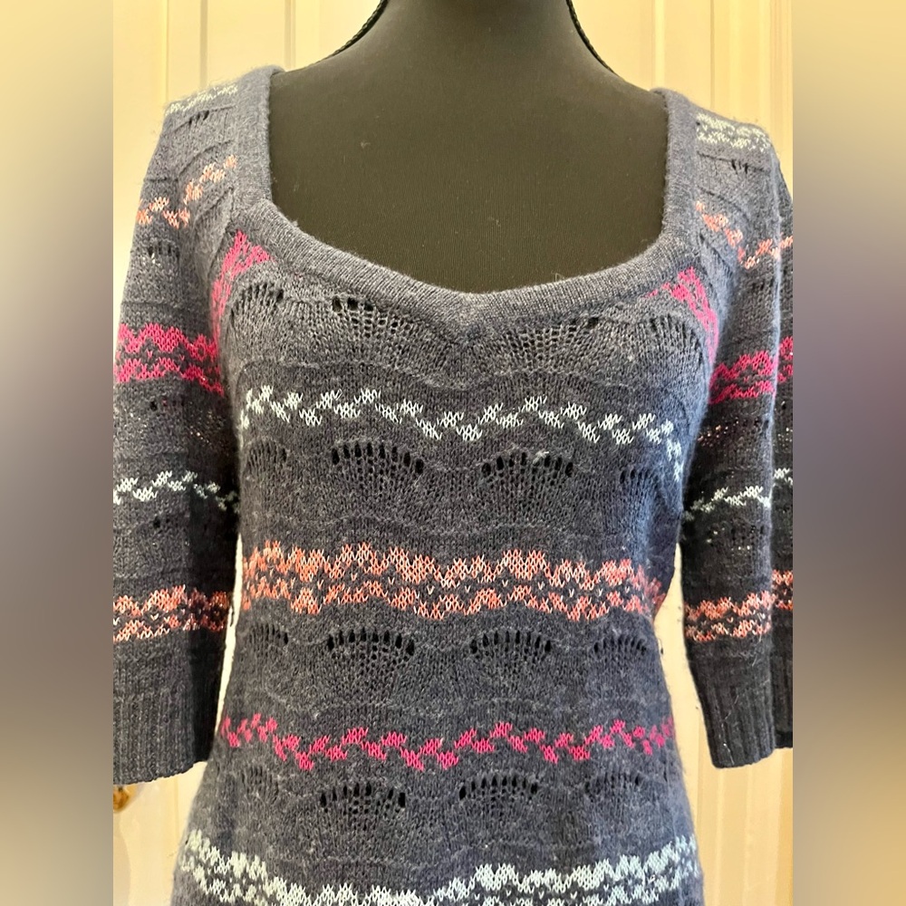 Free People Women's Multicolor Knit Sweater with Open Back